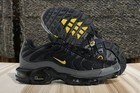     new Nike Air Max Plus Tn Men s Black And Yellow Running Shoes -free Shipping