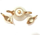 Vintage Pearl China Company 22k Teapot Sugar Creamer Set 