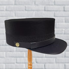 Train Conductor Style Black Kepi Hat Cap