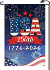 250 Years Of Freedom Anniversary Garden Flag 12x18 Inch Double Sided 1776-2026 2