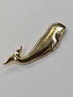 Whale Lapel Pin Gold Color Metal  