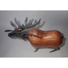 Handcrafted Wood   Metal Moose Sculpture Primitive Cabin Country  10  Rustic