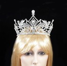 10cm High Pageant Austria Crystal Rhinestone Tiara Crown Pageant Prom Bridal T86