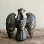 Vintage Cast Brass American Eagle Flag Pole Topper Finial Spread Wings Americana
