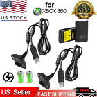 2 Rechargeable Battery Pack Charger Cable Dock For Xbox 360 Wireless Controller