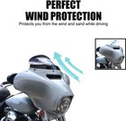 9 Inch Black Wave Windshield Windscreen For Touring Street Flht Flhtc Flhx Tri