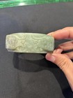 Vintage Jade Bracelet Green Hand Carved Motif Bangle Jewelry