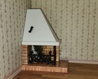 Vintage Lundby 1 16 Scale 3 4 Dollhouse Fireplace Brick Fire Box With Light 
