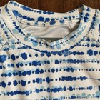 Eddie Bauer Kids Swimsuit Swim Rash Guard Top White Blue Size Medium 10 12 Beach