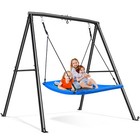 Heavy Duty A-frame Metal Swing Set With 60 large Platform Swing For Kids Outdoor
