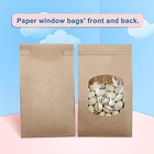 50-piece Brown Tin Tie Bakery Bags With Window - 3 54x2 36x6 7 Inches