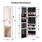 Led Mirror Jewelry Cabinet Wall door Mounted Lockable Home Organizer Storage
