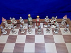        New Vintage 1958 Anri Toriart Charlemagne Hand Painted Chess Set   Board -5
