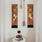  2 Pack Horse Lion Tapestry Vertical Vintage Art Wall Hanging With Red blue