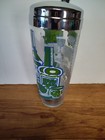 Vintage Glass Cocktail Shaker Mcm Metal Lid   Cap Drink Recipes Display Only