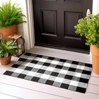  Black And White Checkered Rug     27 5 x44 5  Buffalo Plaid Outdoor Rug     