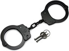 Black Professional Grade Handcuffs With Welded Chain Links - Enhanced Security