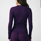 Landau Forward Rib Crewneck Long Sleeve Underscrub Tee Large Nwt Egg Plant