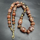 Ancient Etched Carnelian Agate Beads Necklace Beautiful Colour