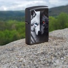 Zippo Two Wolves Design Black Matte Windproof Pocket Lighter  46694