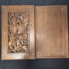 2 Antique Chinese Carved Wood Panel Wall Window Door Architectural Salvage