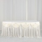 14 Feet Ivory Satin Drape Table Skirt Banquet Wedding Catering Trade Show Party
