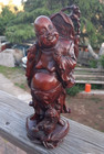 Old Chinese   Wood Carved   Happy    Buddha Statue