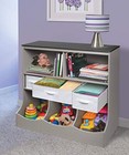 Freestanding Combo Shelf Cubby Bin Storage Organizer Unit With 3 Baskets