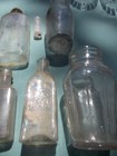 Lot Of 9 Old Glass Bottles 6 75  - 2 25 