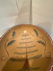 Hand Painted Primitive Wood Bowl 12 d Xmas Tree With Designs