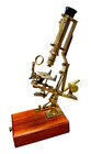 Very Unusual Antique Bar Limb Brass Microscope