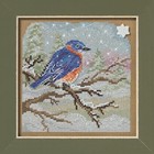 Snowy Bluebird Cross Stitch Kit Mill Hill 2025 Buttons Beads Winter