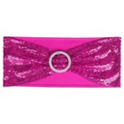 Stretch Chair Cover Bands Bow Slider Sashes  Decor Wedding Party Buckle Sequin
