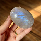 2 5  Blue Flash Moonstone Tumbled Stone Healing Crystal Pocket Palm Stone Gift
