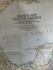 1953 National Geographic Map Mexico Central America Vintage Atlas Plate