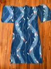 Japanese Traditional Blue Yukata Kimono Gown Women   s Costume Robe Dress