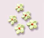 Vintage Flower Buttons Yellow Ceramic Set