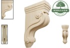 Wood Corbels Rubberwood Traditional Scroll 3 3 8x6 1 2x10 1 2 For Shelving