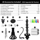 Hookah Set Complete With Everything Premium Shisha Set For 4 Hose Black