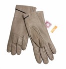 Vintage Anne Klein By Aris Taupe Leather Gloves 100  Cashmere Lined Size 8 Nwt