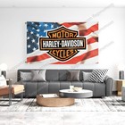 Harley Davidson Banner 3x5 Ft Flag Usa Flag Large Garage Free Shipping Usa