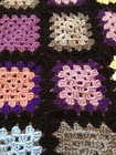 Vtg Colorful Granny Square Crochet Afghan Blanket Throw  56   x42    Boho Cottage