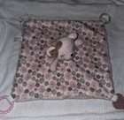 Dream Gro Pink Bear Plush Lovey Security Blanket Teether Sensory Toy Rattle