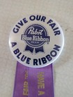Vintage Pabst Blue Ribbon Beer Wisconsin State Fair 1981 Pin Button Purple Blue