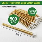 500pcs Pointed Cotton Swabs 6  Long Handle Lint Free Cleaning Sticks With Case