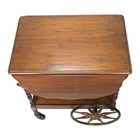 Vintage Solid Maple Drop Leaf Tea Cart 1920s 1930s