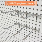 100 Pack Peg Board Hooks 4 Inch Stainless Steel Pegboard Metal Shelving Display