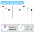 600pcs Sewing Pins Straight Pin For Fabric  Large  600pcs Colorful Head 