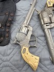 Vintage Wild Bill Hickok 44 Cap Guns Pair W Holster Belt Gabriel Parts