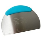 Stainless Steel Blue Grip Pastry Dough Cutter Cake Scraper Kitchen Baking Tool